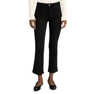 FRAME Le Crop Mini Boot Jeans Black Film Noir Size 29 Stretch Denim